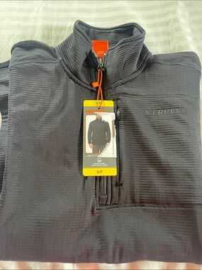 Merrell Men's Black Quarter-Zip Textured Pullover